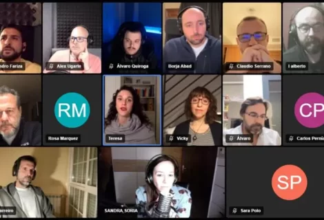Asociados de La General de Locutores en videoconferencia